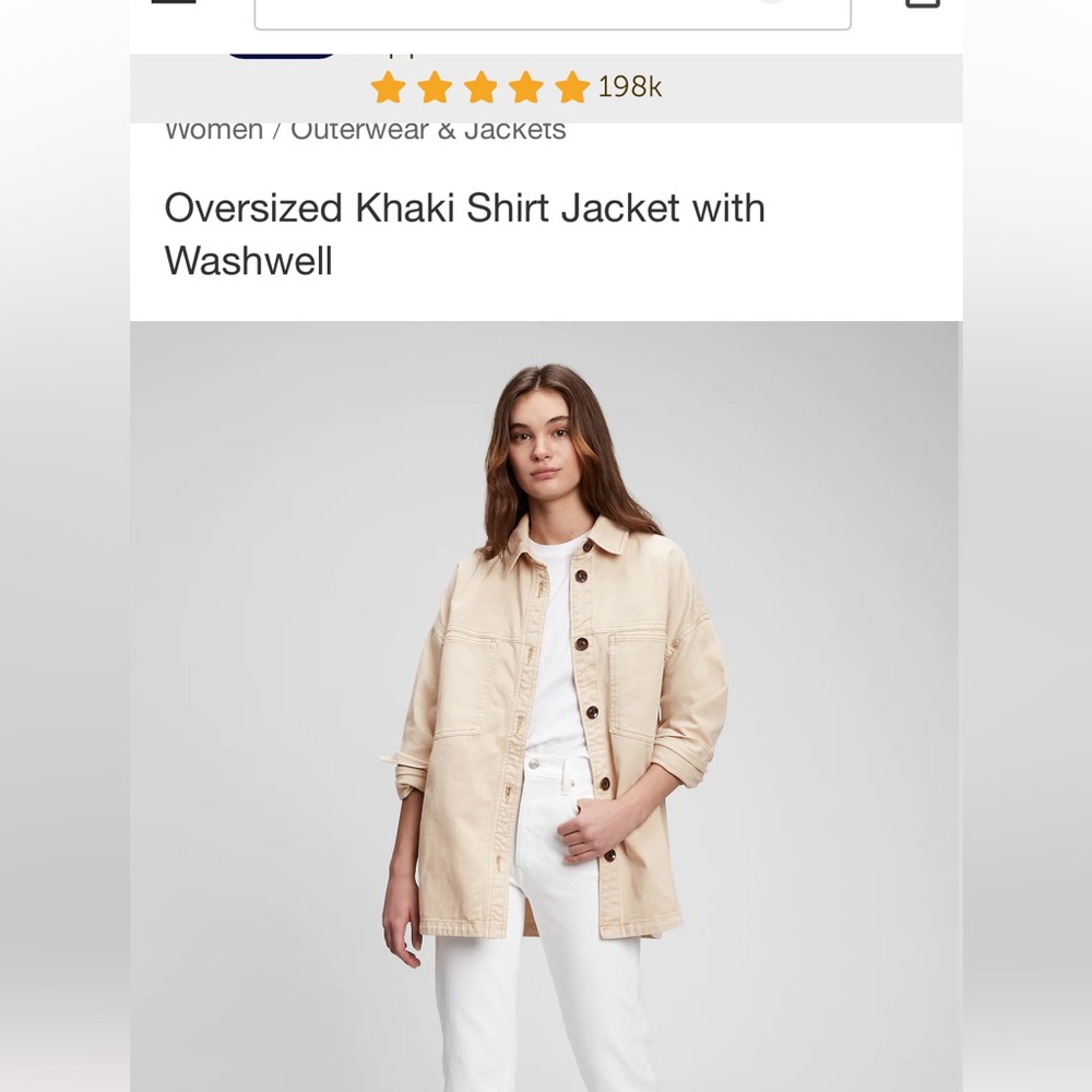 ISO Gap khaki washwell shirt jacket size small